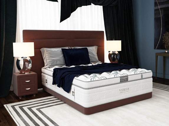 Кровать двуспальная Modern/Basement 180х200, Флок (Велсофт Спелая слива) в Перми - изображение