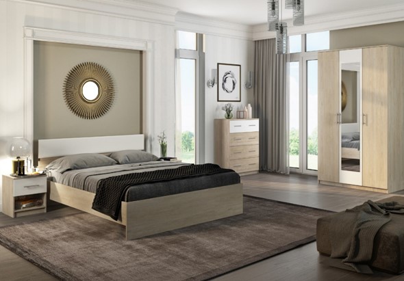 Модульная спальня Светлана, белый/дуб сонома в Перми - изображение