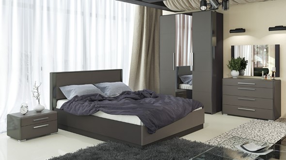 Гарнитур в спальню Наоми №2, цвет Фон серый, Джут в Перми - изображение