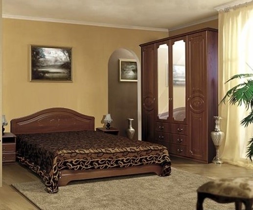 Гарнитур в спальню Ивушка-5, цвет Итальянский орех в Перми - изображение