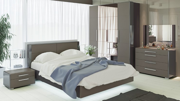 Гарнитур спальный Наоми №3, цвет Фон серый, Джут в Перми - изображение
