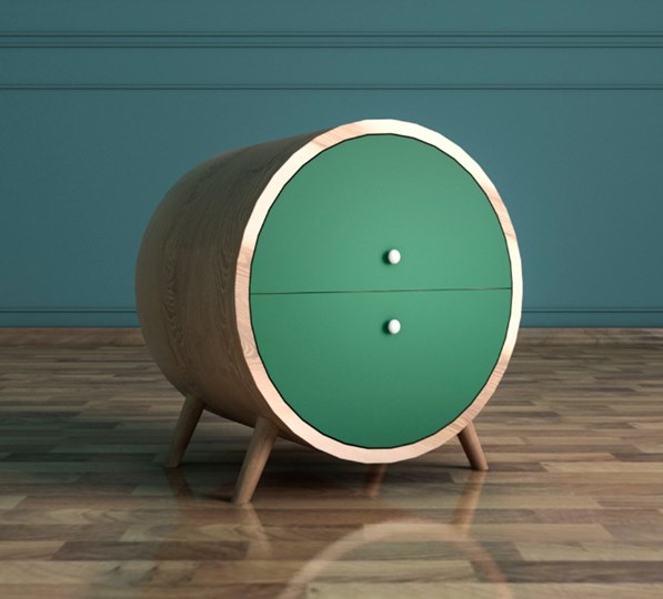 Тумбочка Ellipse (EL10G) круглая с ящиками в Перми - изображение 1