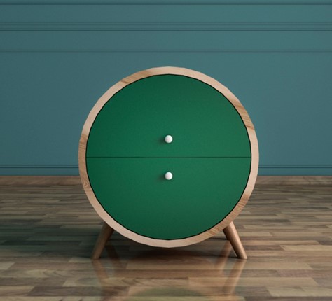 Тумбочка Ellipse (EL10G) круглая с ящиками в Перми - изображение