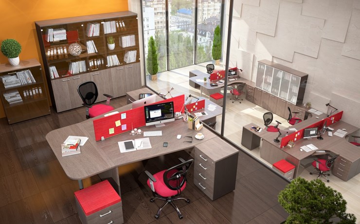 Набор мебели в офис Xten в опенспэйс для четырех сотрудников в Перми - изображение 3