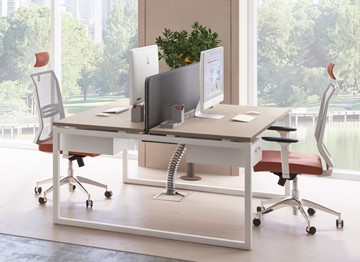 Офисный набор мебели А4 (металлокаркас QUATTRO) белый премиум / металлокаркас белый в Перми - предосмотр 6