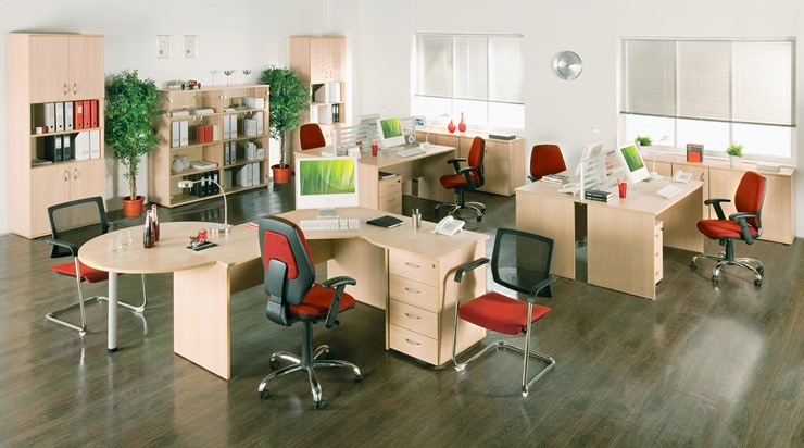 Комплект офисной мебели Формула (вяз светлый) в Перми - изображение