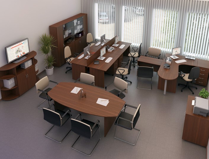 Комплект офисной мебели Комфорт №2 (французский орех) в Перми - изображение 1