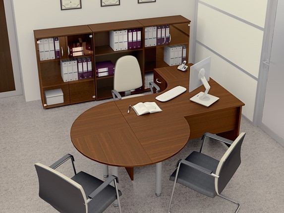 Комплект офисной мебели Комфорт №2 (французский орех) в Перми - изображение
