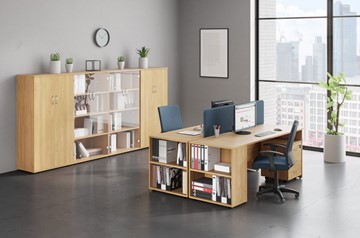 Комплект офисной мебели Формула (вяз светлый) в Перми - предосмотр 2