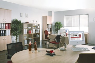 Комплект офисной мебели Формула (вяз светлый) в Перми - предосмотр 1