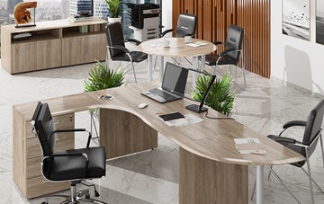 Офисный комплект мебели Wave 2, рабочий стол и конференц-стол в Кунгуре