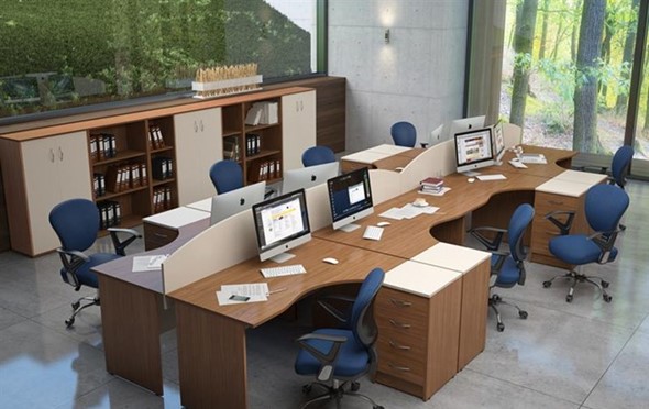 Комплект офисной мебели IMAGO - рабочее место, шкафы для документов в Перми - изображение