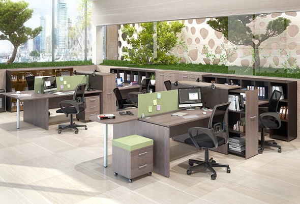 Офисный комплект мебели Xten для двух сотрудников с тумбочками в Перми - изображение