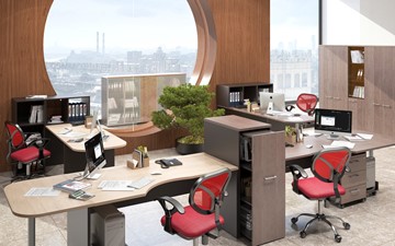 Офисный набор мебели Xten, для двух сотрудников с тумбой в Чайковском