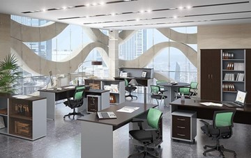 Офисный комплект мебели IMAGO четыре рабочих места, стол для переговоров в Кунгуре