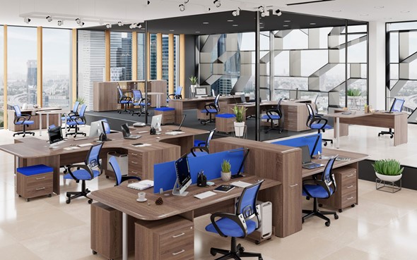 Набор мебели в офис Wave 1, два рабочих места в Перми - изображение