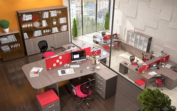 Комплект офисной мебели Xten с большим шкафом для документов для 2 сотрудников в Перми
