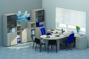 Офисный набор мебели Twin для 2 сотрудников с совмещенными столами в Перми - предосмотр