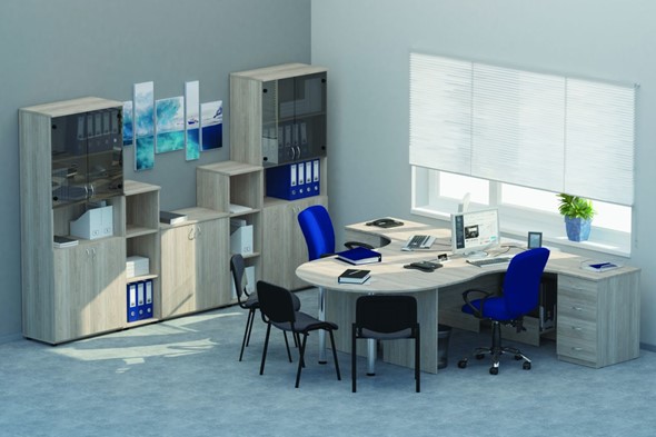Офисный набор мебели Twin для 2 сотрудников с совмещенными столами в Березниках - изображение
