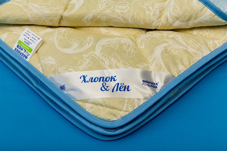 Одеяло всесезонное полутороспальное Хлопок &  Лен в Перми - изображение 1