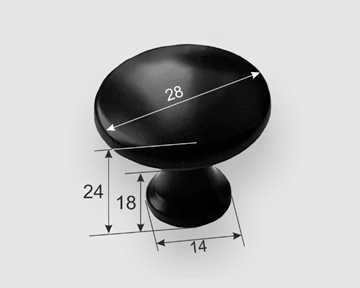 Ручка кнопка 0010 (0) Черный матовый в Перми - предосмотр 1