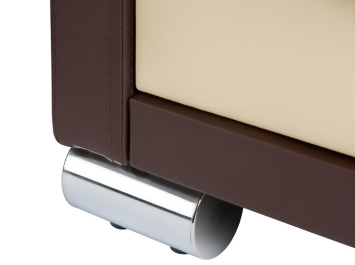 Туалетный стол OrmaSoft 2, 4 ящика, левый, экокожа коричневая/кремовая в Перми - изображение 2