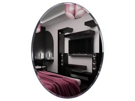 Настенное зеркало в спальню Сельетта-3 (Овал 600х450х4 фацет10 мм) в Перми - изображение