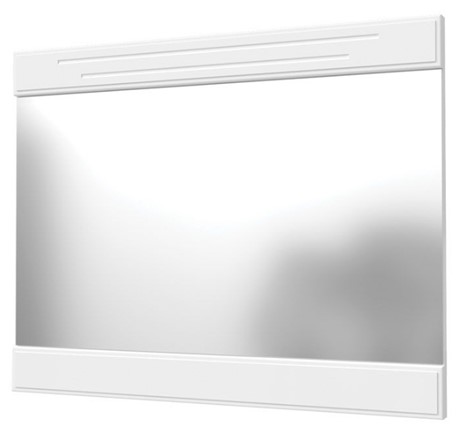 Зеркало настенное Олимп с декоративными планками (белый) в Перми - изображение