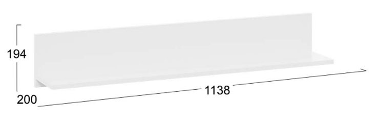 Полка настенная открытая Агата Исп.2 (Белый Ясень) в Перми - изображение 3