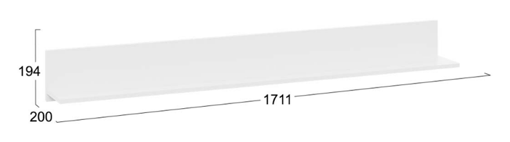 Полка настенная открытая Агата Исп.3 (Белый Ясень) в Перми - изображение 3