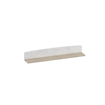 Полка навесная Калгари, Дуб натуральный светлый/Белый матовый в Перми - изображение