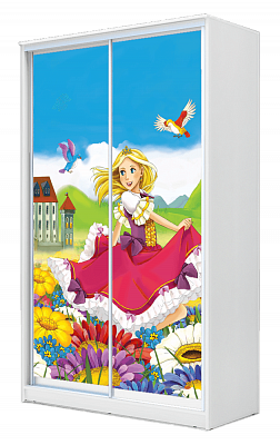 Детский шкаф ХИТ 23-17-77-11, Принцесса, Белая шагрень в Перми - изображение