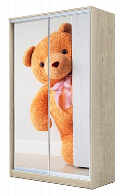 Шкаф детский Хит-22-14-77-27, Мишка за дверью, Дуб сонома в Перми - изображение