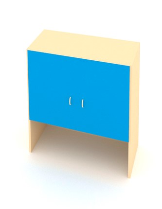 Детский 2-дверный шкаф ДШ-1 ЛДСП  Беж + Синий в Перми - изображение