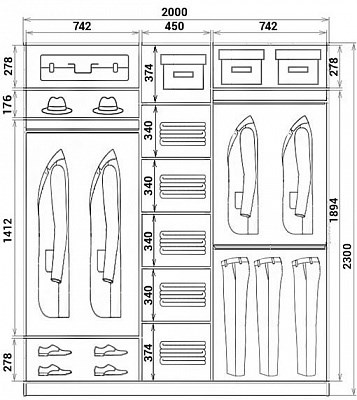 Детский шкаф  ХИТ 24-20-777-12, Корабль, Вариант №1, венге в Перми - изображение 2