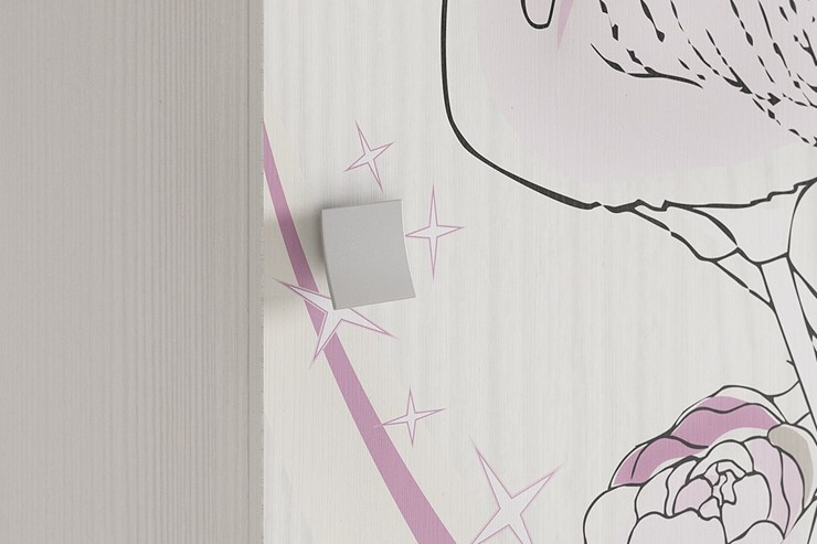 Детский одностворчатый шкаф Фэнтези с ящиками, белый рамух в Перми - изображение 2