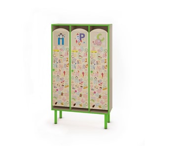 Распашной детский шкаф ШГ-3 - Азбука (Зеленый) в Перми
