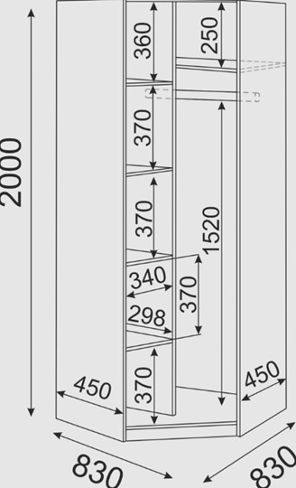 Угловой шкаф Остин М01 в Кунгуре - изображение 2