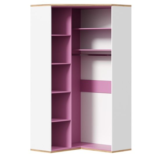 Детский угловой шкаф Урбан 528.060, белый/розовый в Чайковском - изображение 3