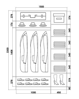 Шкаф двухдверный Хит-23-15-77-24, 2300х1500х620, Щенок спящий, Венге в Перми - изображение 2