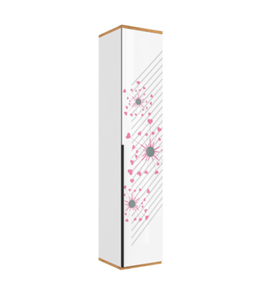 Шкаф одностворчатый Урбан 528.040, белый/розовый в Перми