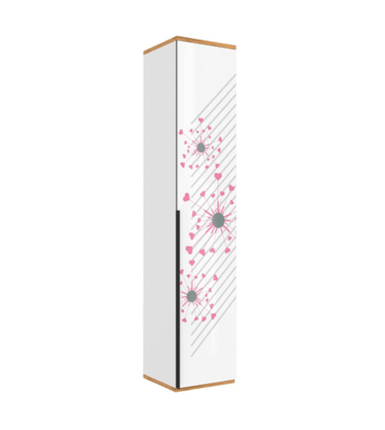 Шкаф одностворчатый Урбан 528.040, белый/розовый в Перми - изображение