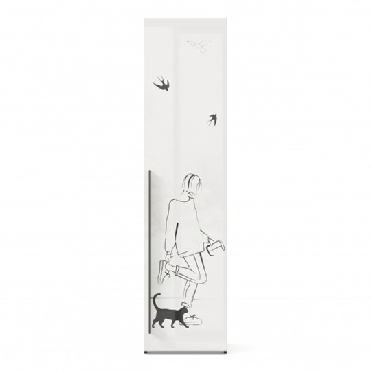 Шкаф распашной Джоли Тип 2 ЛД 535.020, Серый шелк в Перми - изображение 1