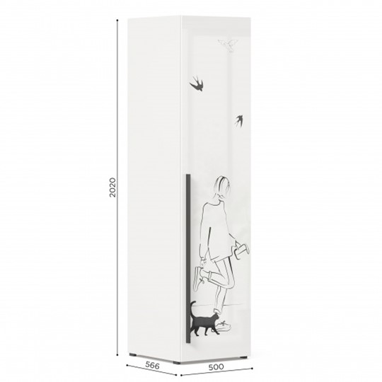 Шкаф распашной Джоли Тип 2 ЛД 535.020, Серый шелк в Перми - изображение 2