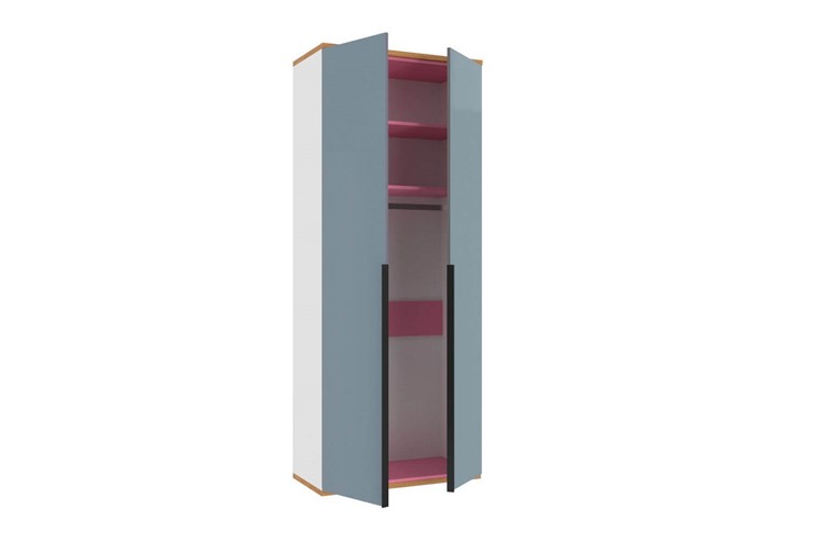 Шкаф двухстворчатый Урбан 528.050, белый/розовый в Перми - изображение 2