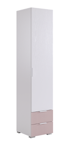 Шкаф-пенал с ящиками Зефир 107.01 (белое дерево/пудра розовая (эмаль)) в Перми