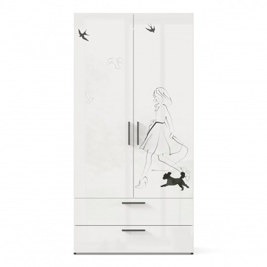 Шкаф комбинированный Джоли ЛД 535.040, Серый шелк в Перми - изображение 1