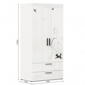 Шкаф комбинированный Джоли ЛД 535.040, Серый шелк в Перми - предосмотр 3