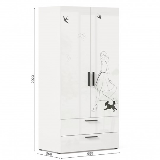 Шкаф комбинированный Джоли ЛД 535.040, Серый шелк в Перми - изображение 3