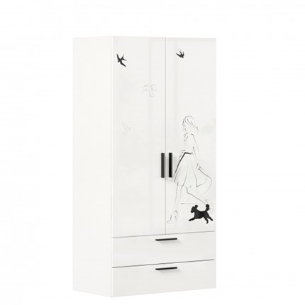 Шкаф комбинированный Джоли ЛД 535.040, Серый шелк в Перми - изображение